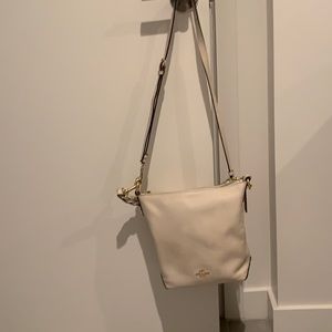 Coach Mini Abby Duffle Ivory/Bone Pebble Leather